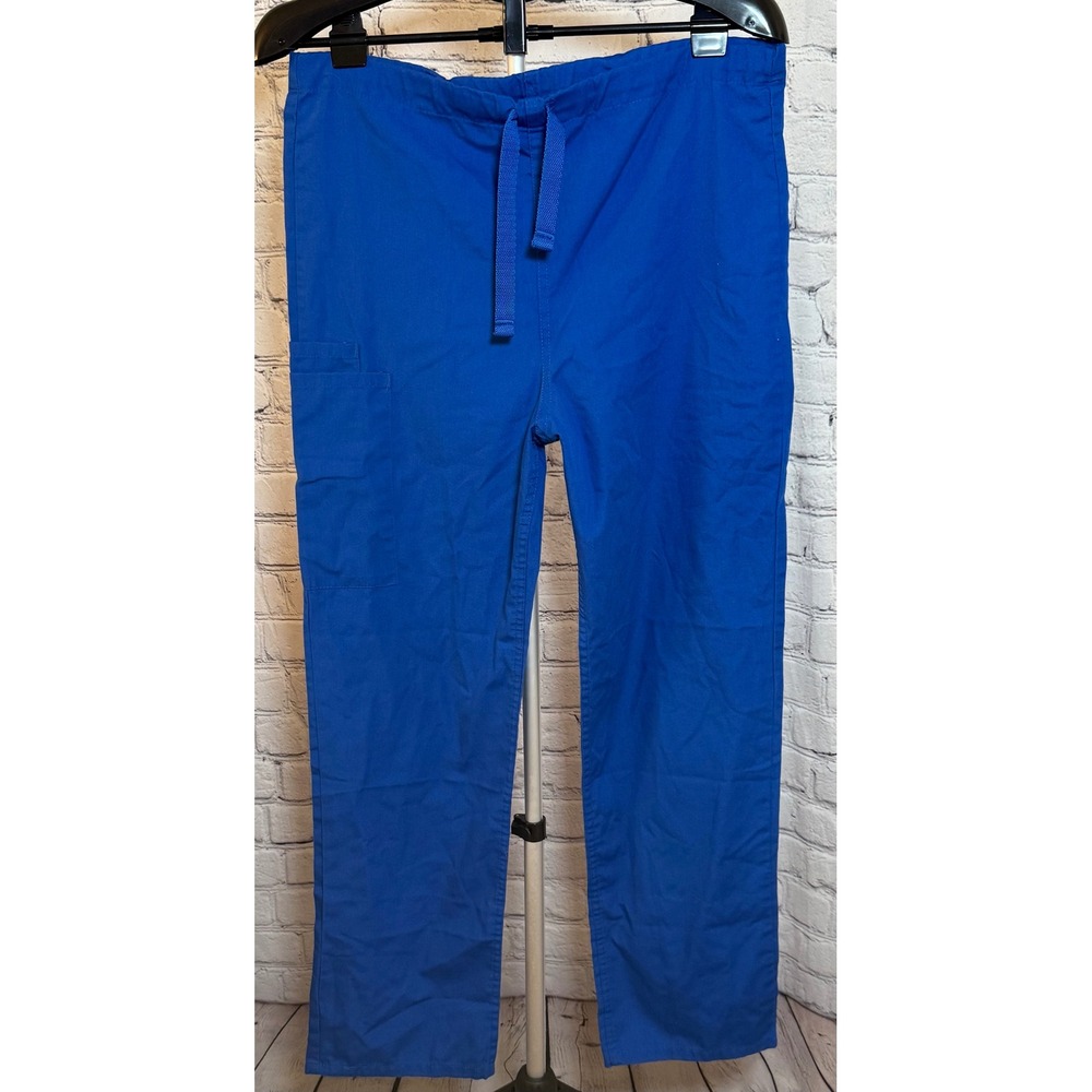 UA Scrubs Uniform Advantage Royal Blue Cargo Scrub Pants XS Drawstring‎ Womens